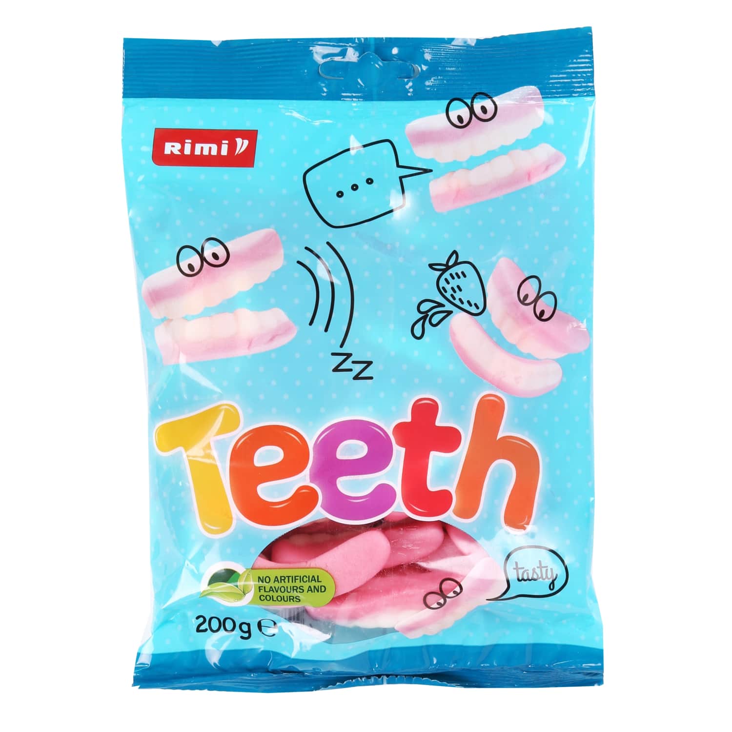 Strawberry flavored gummy candies Teeth RIMI, 200 g