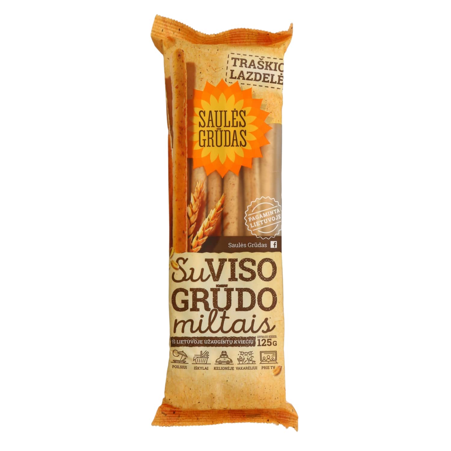 Traškios lazdelės SAULĖS GRŪDAS, 125 g