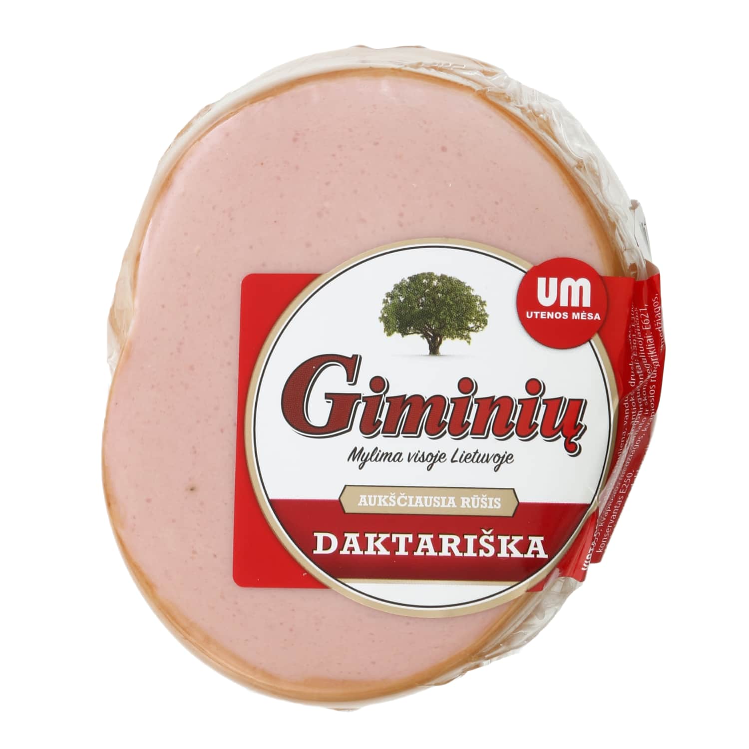 Boiled GIMINIŲ DAKTARIŠKA sausage, 1 kg