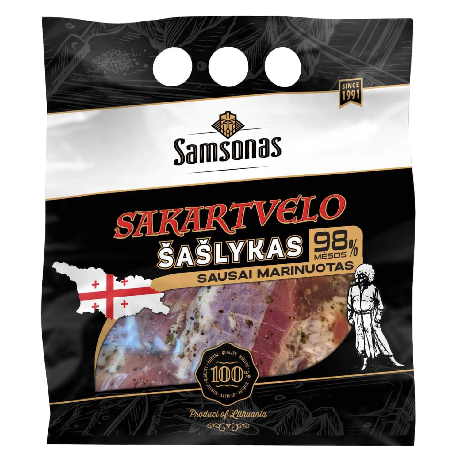 Охлажденный свиной шашлык SAMSONO САКАРТВЕЛО, 800 г