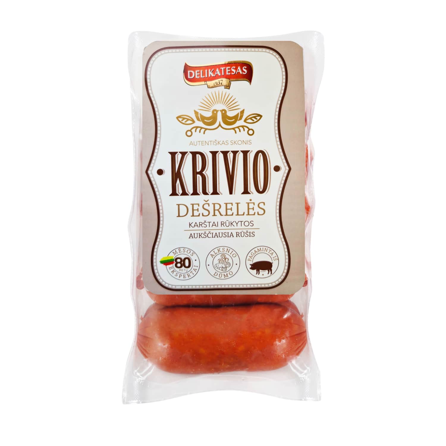 K.r. KRIVIO ALKSNIO DŪMO sausages, a.r., 590 g