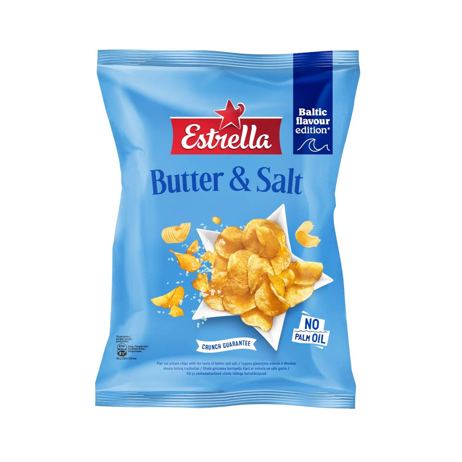 Butter and salt flavored chips ESTRELLA, 170 g