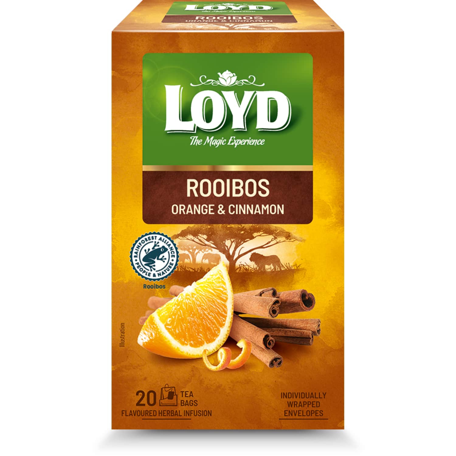 Red orange and cinnamon flavor tea LOYD, 40 g