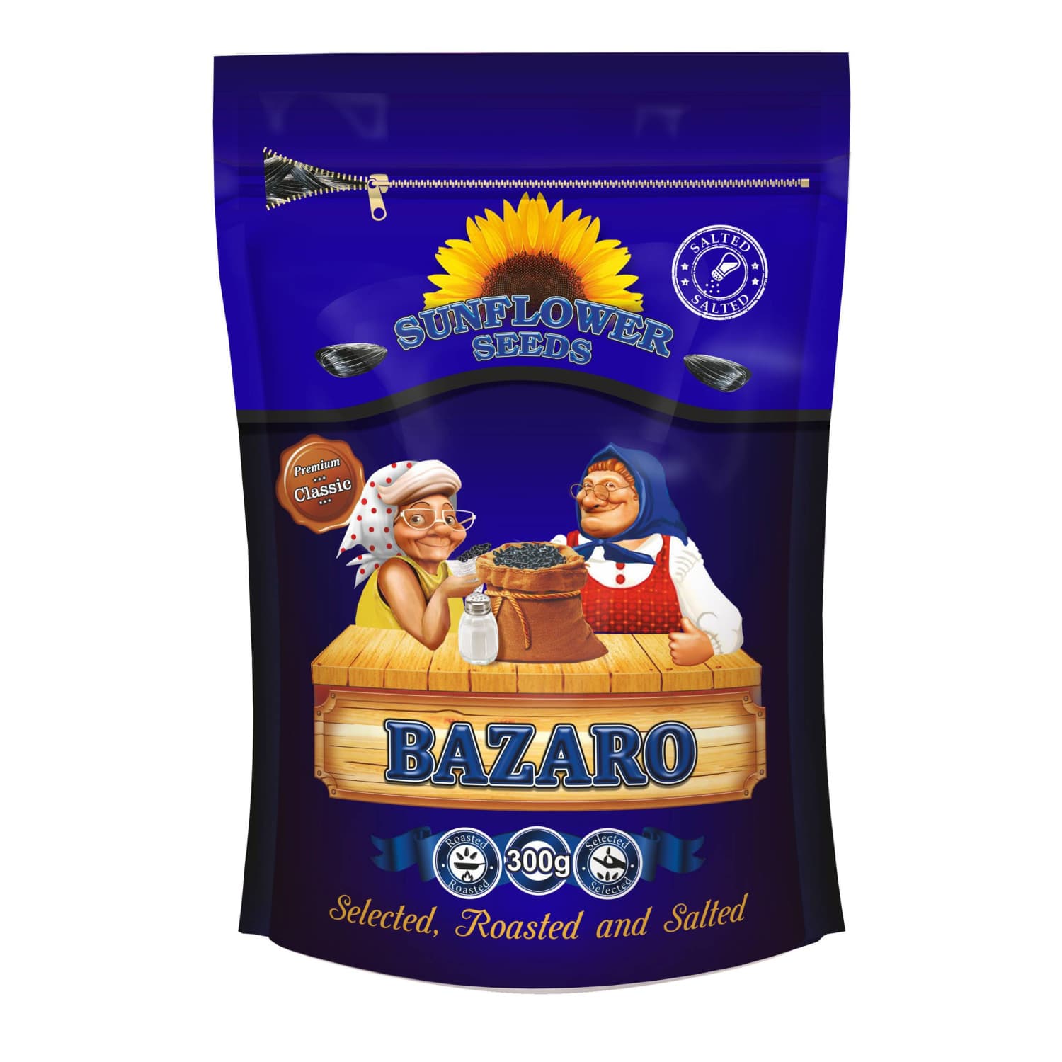 Juodos kep.saulėgrąžos BAZARO su druska, 300g