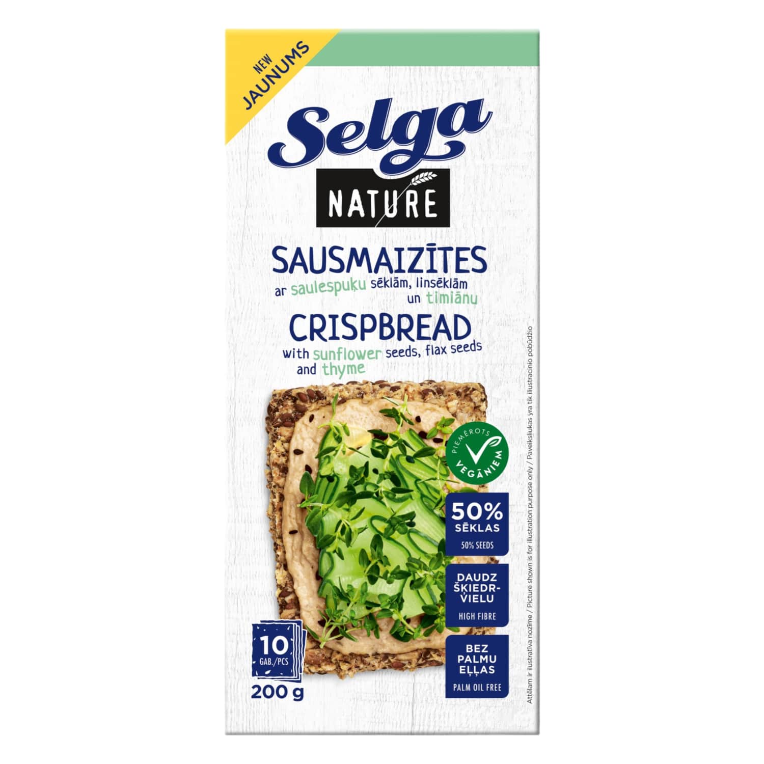 Duoniukai SELGA NATURE su sėkl. čiobr., 200 g