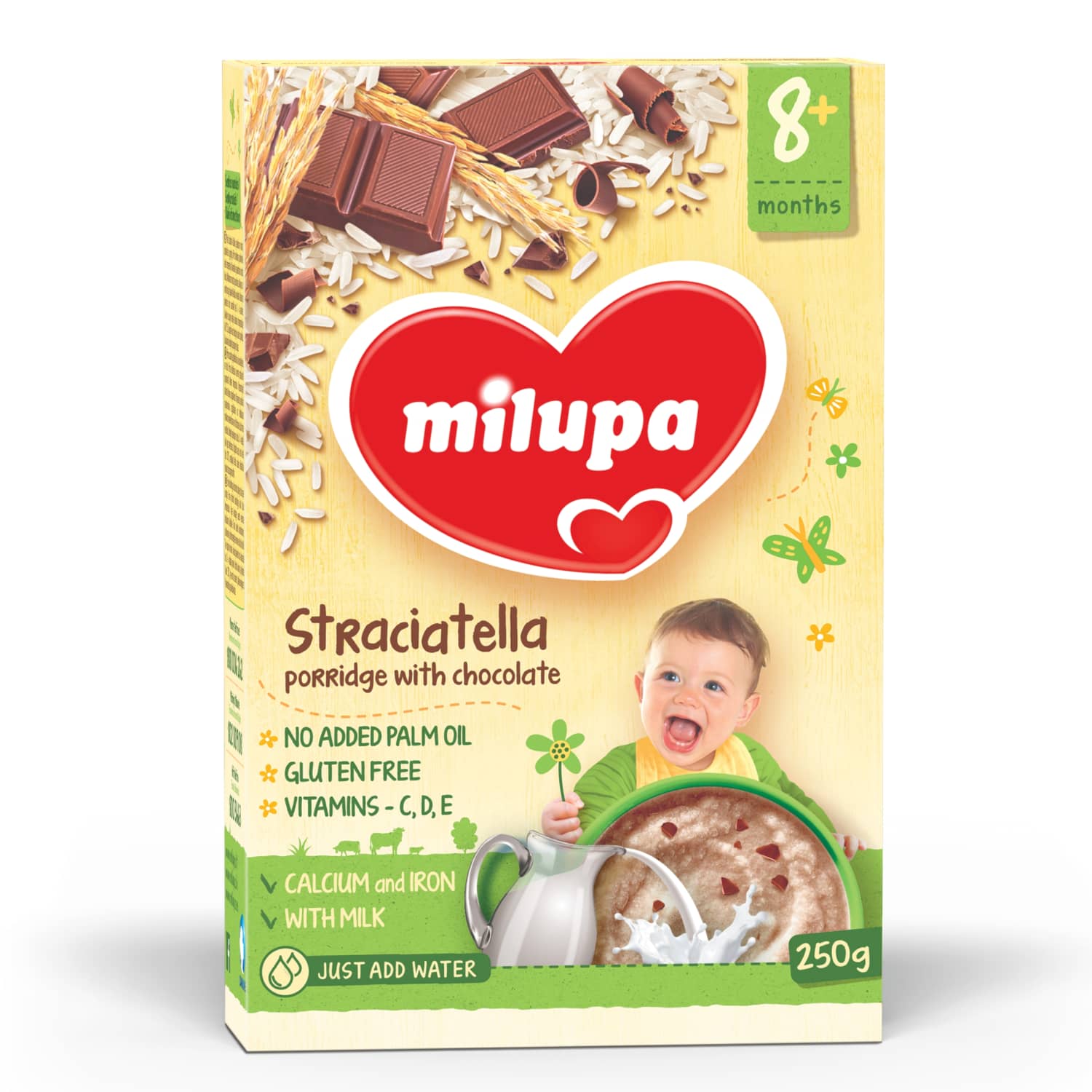 Rice porridge with chocolate MILUPA, 8 months, 250 g