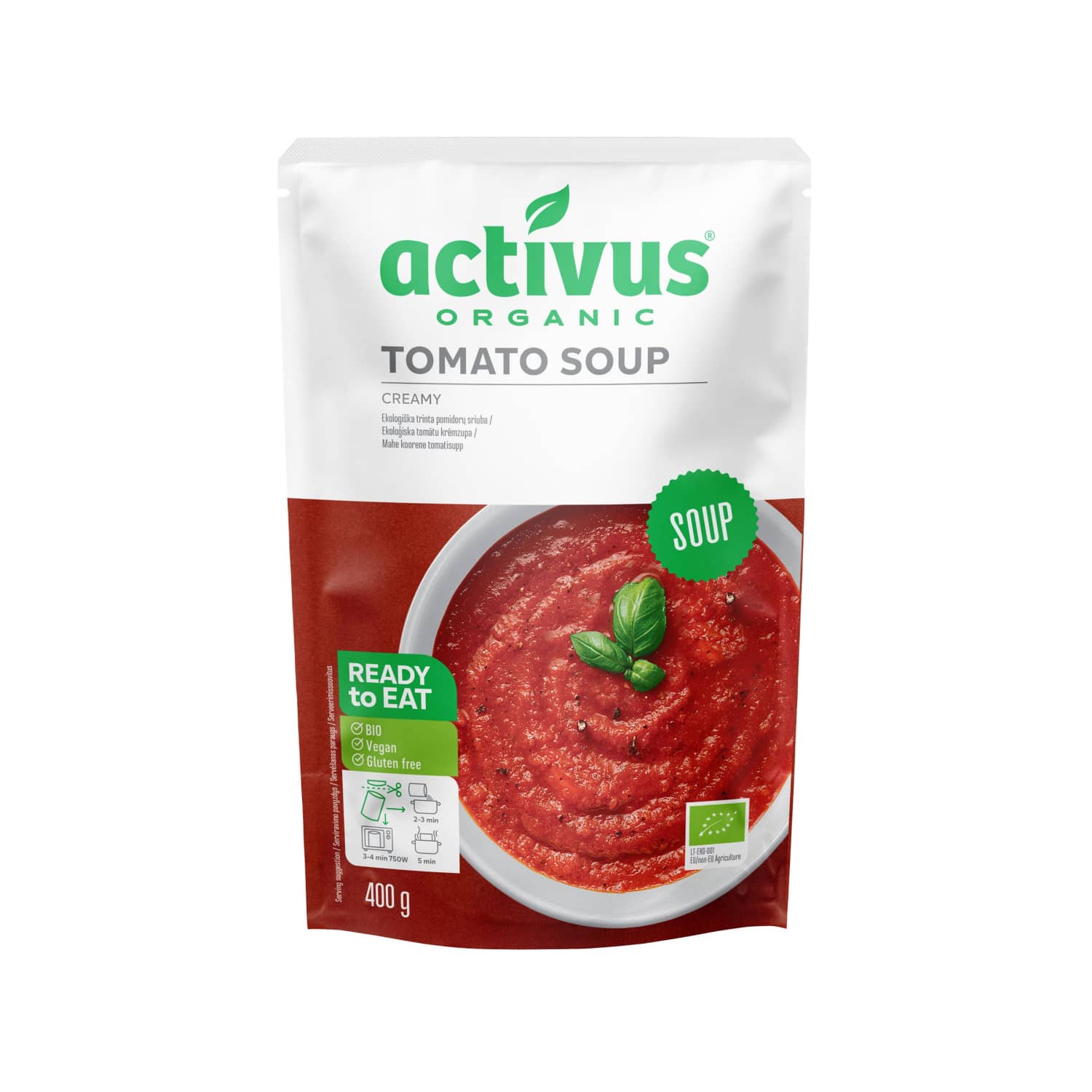 Ekol. trinta pomidorų sriuba ACTIVUS, 400 g