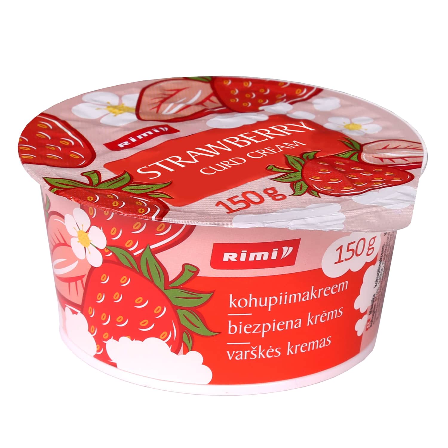 Cottage cheese cream with strawberries RIMI, 6.1%, 150 g