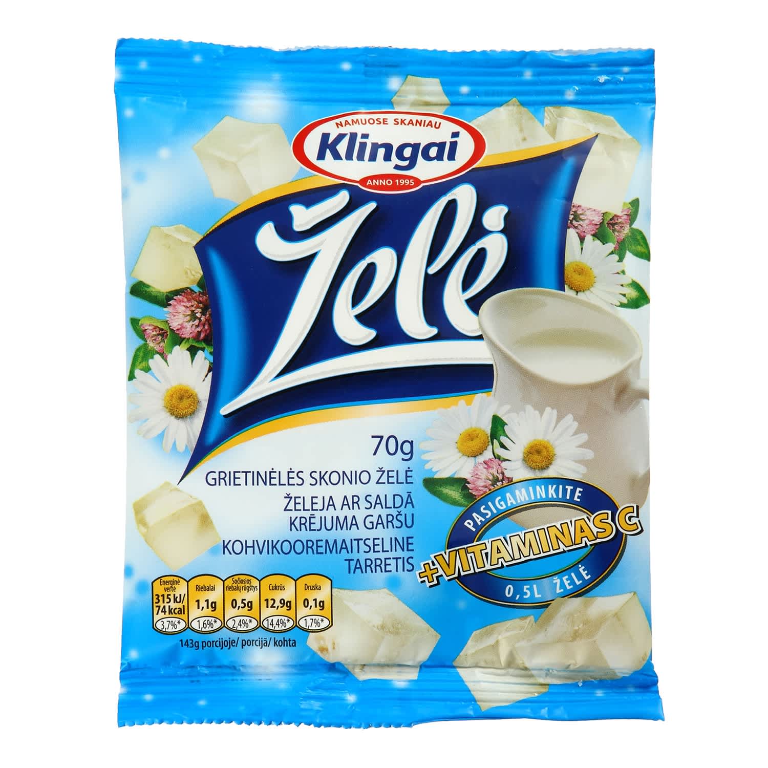 Желе со сливочным вкусом с витамином C, 70г