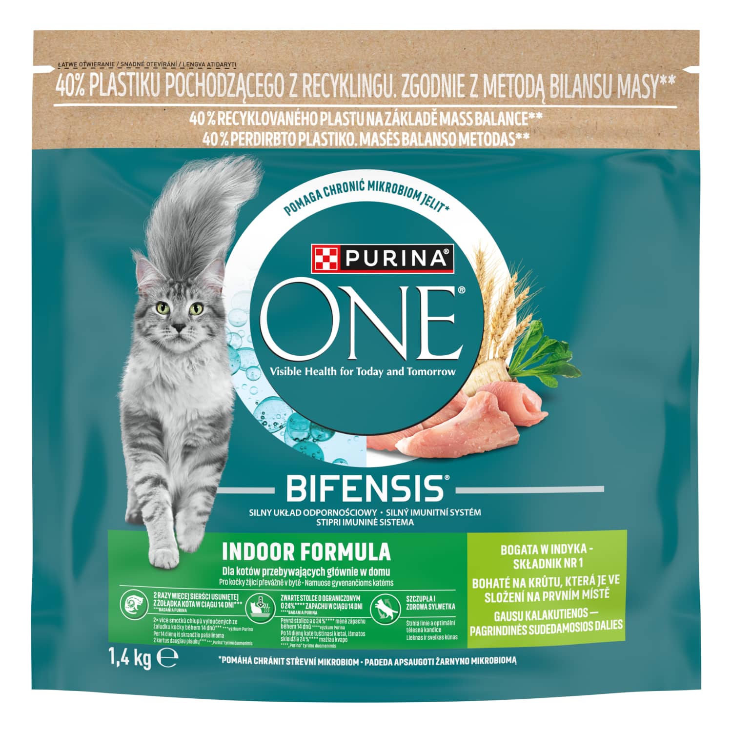 Корм для кошек PURINA ONE с индейкой, 1,4 кг