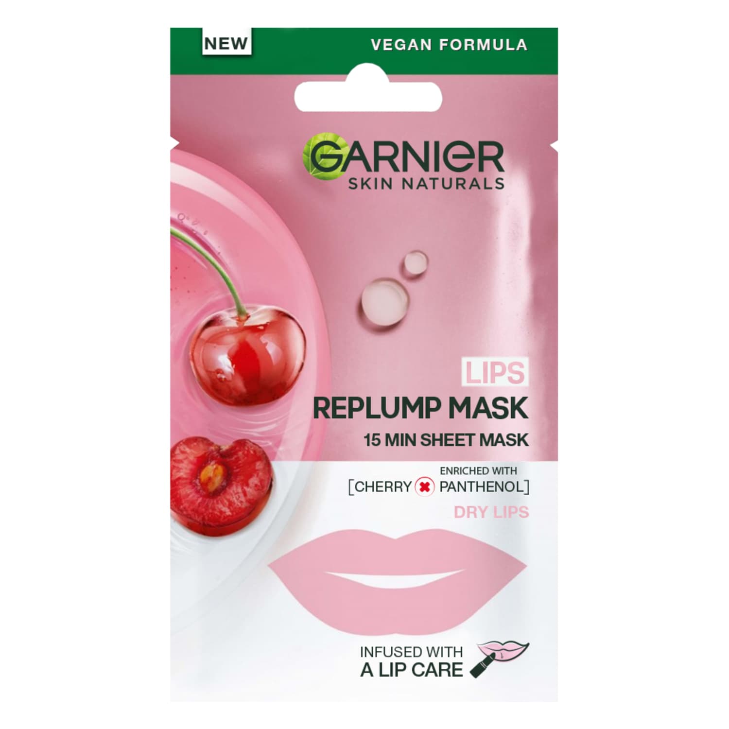 Lakštinė kaukė lūpoms CHERRY GARNIER, 5 g