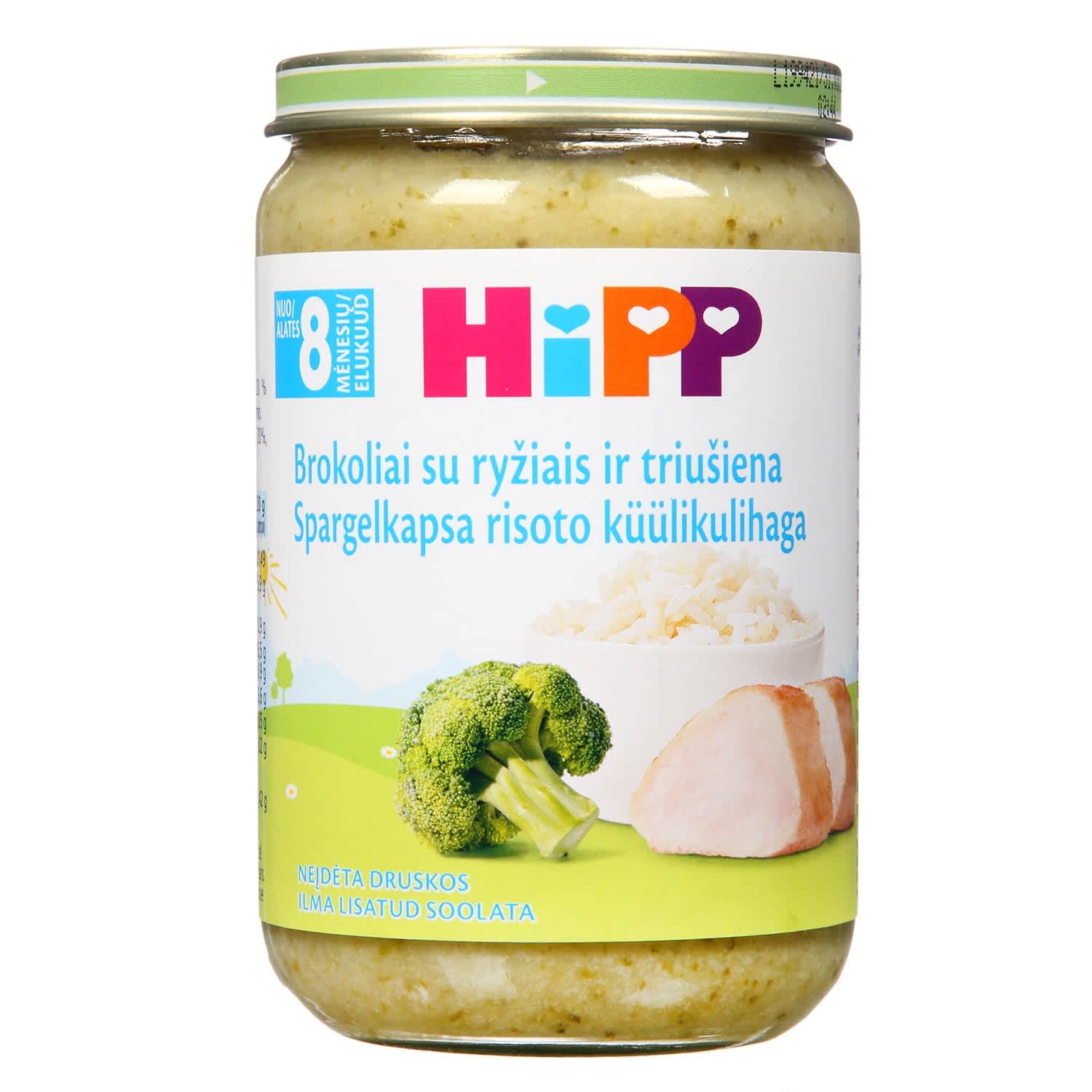 Brokolių tyrė HIPP su triušiena, 8+ m., 220 g