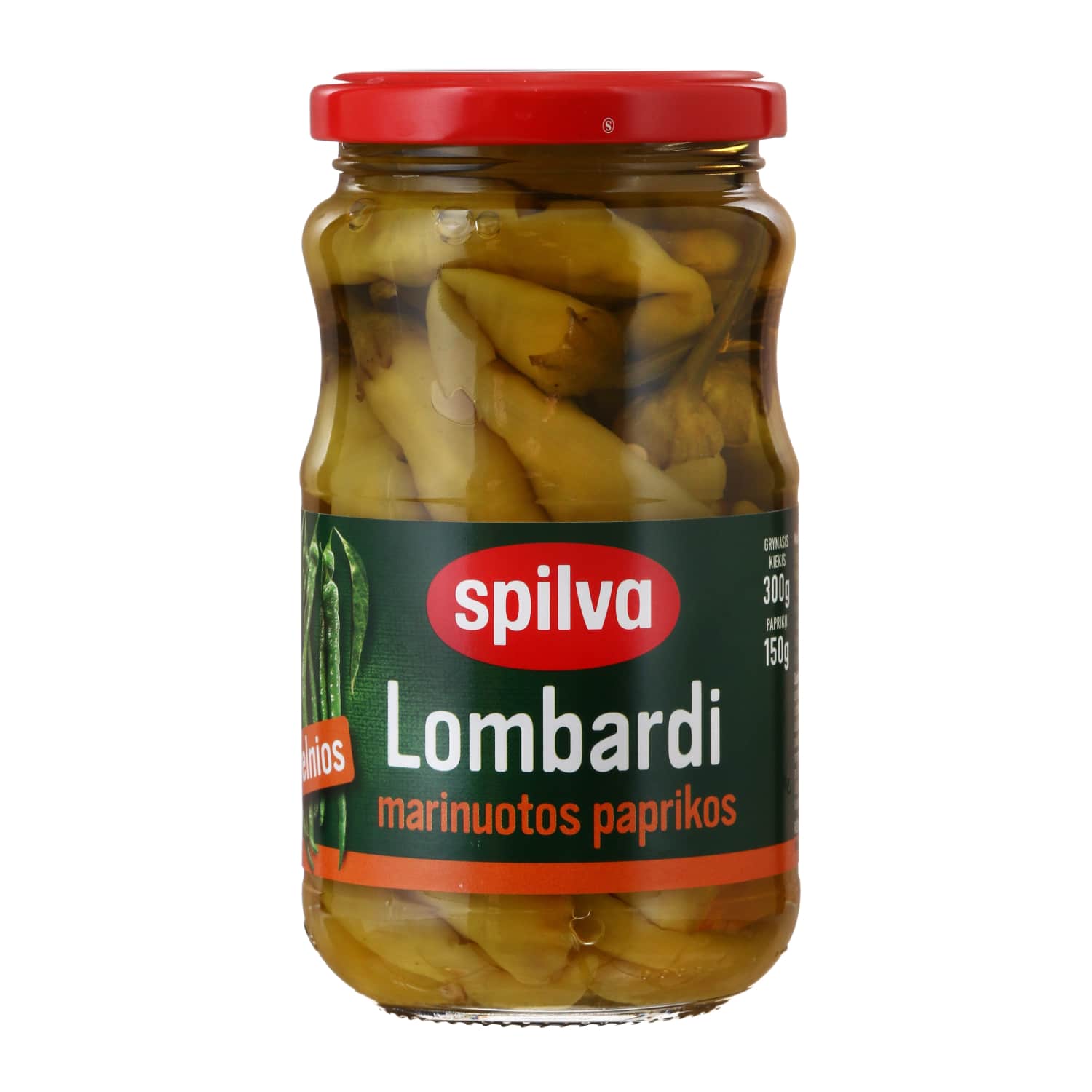 Маринованные перцы ЛОМБАРДИЯ SPILVA, 300 г / 150 г