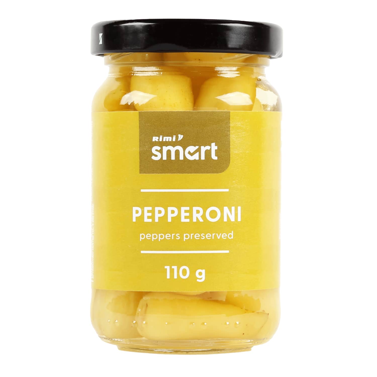 Консервированные перцы ПЕППЕРОНИ RIMI SMART, 110 г / 50 г