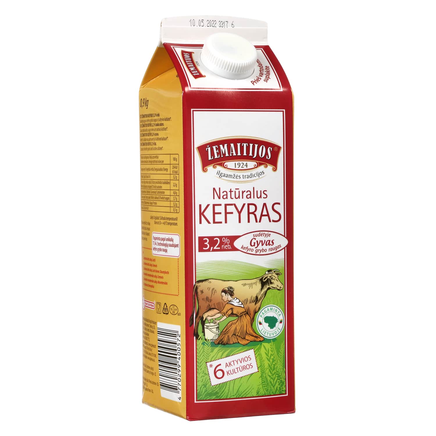 ŽEMAITIJOS кефир, 3,2% жира, 0,9 кг