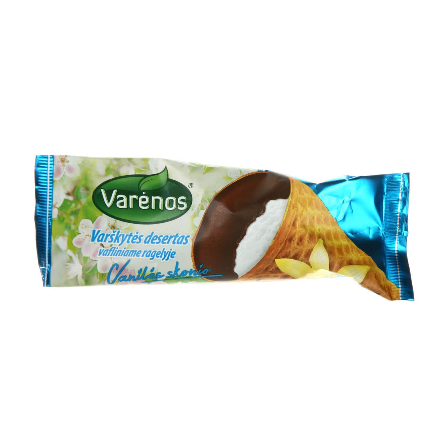 VARĖNOS vanilla curd dessert cone, 24,3%, 39g