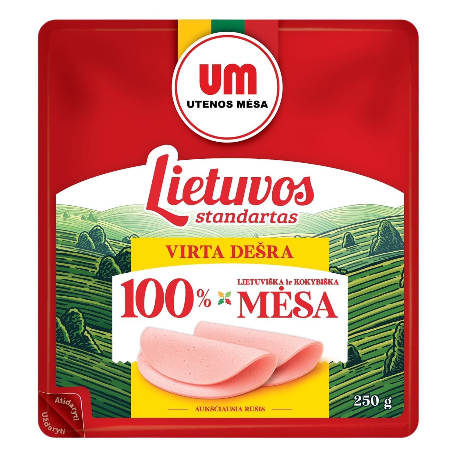 Вареная колбаса UTENOS MĖSA, 250г