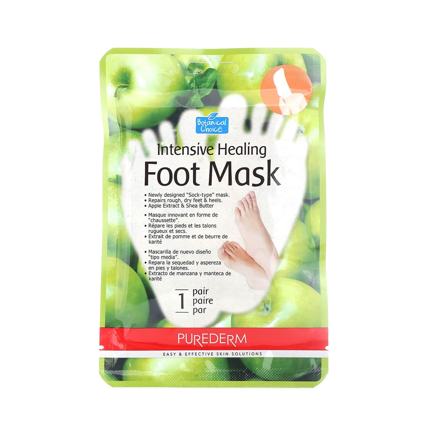Foot mask PUREDERM INTENSIVE HEALING, 1 pcs.