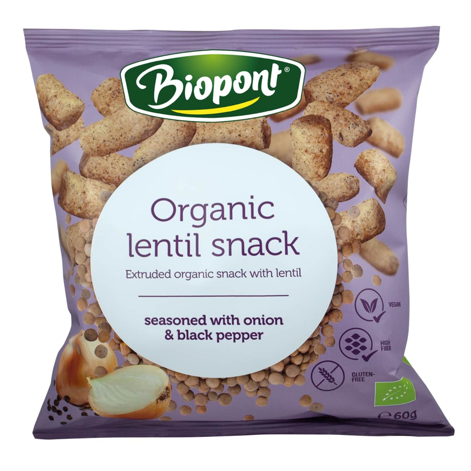 Ekol. lęšių užkandis su svog. BIOPONT, 60 g