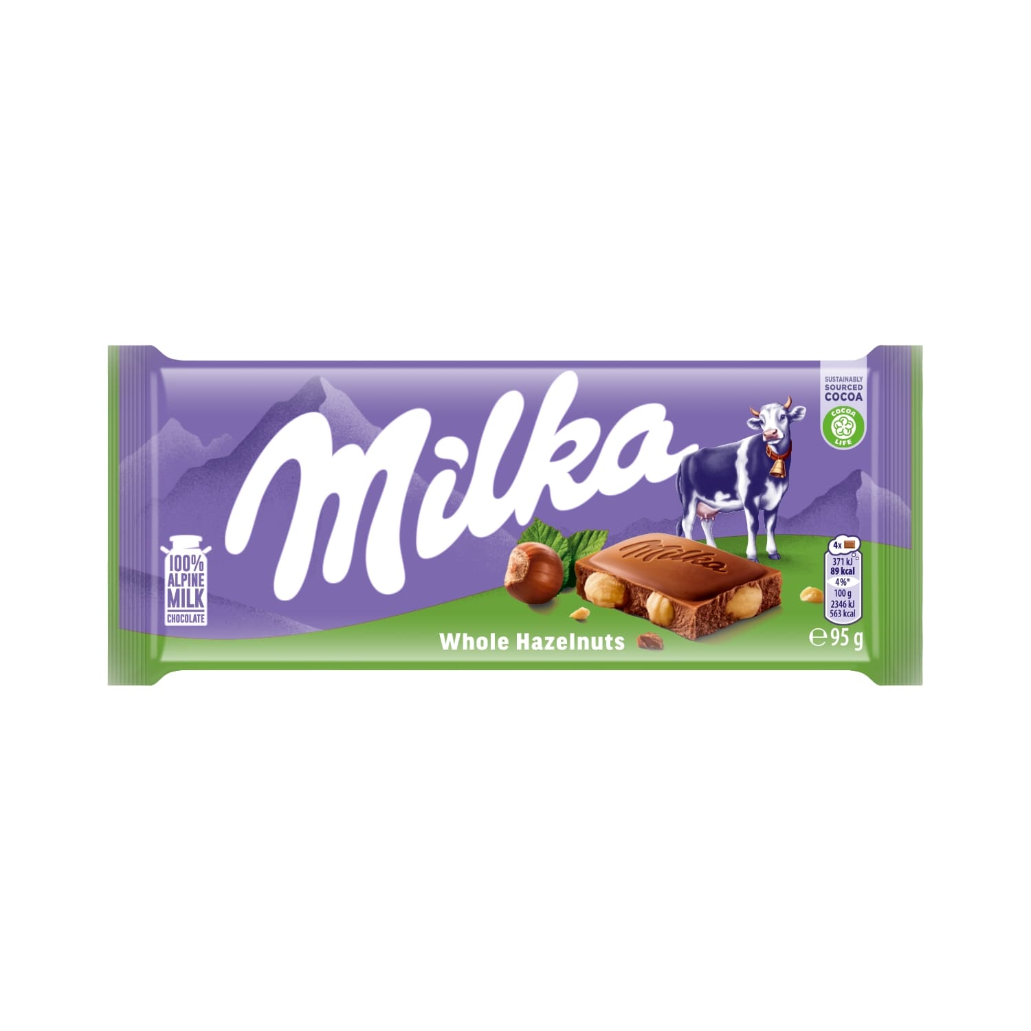 Milk chocolate MILKA with whole hazelnuts, 95 g