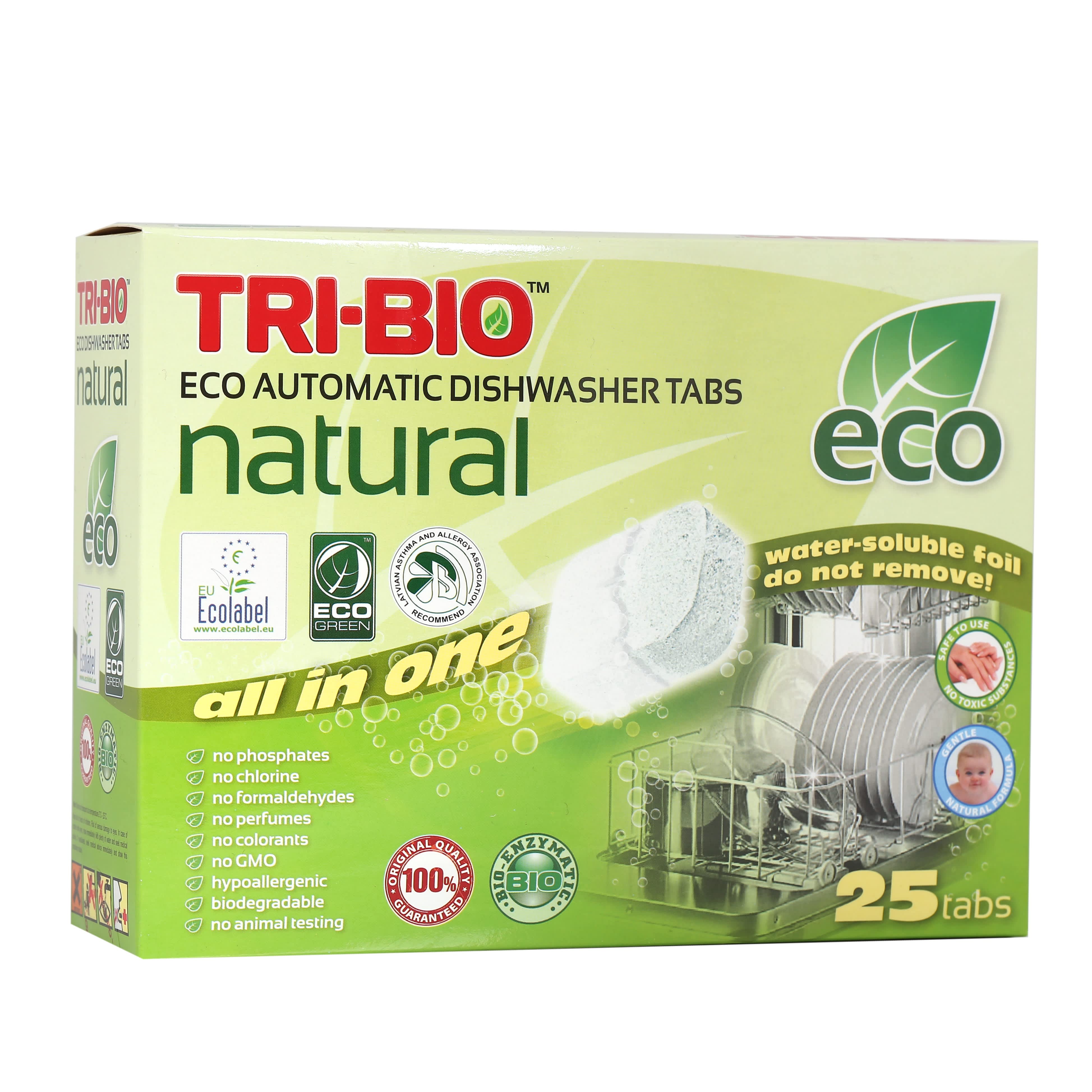 Tabletės indaplovėms TRI-BIO, 25vnt.