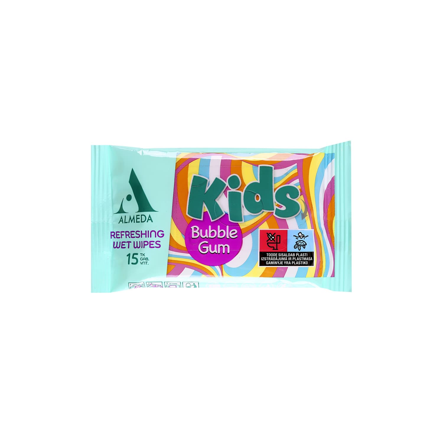 Влажные салфетки ALMEDA BUBBLE GUM, 15 шт.
