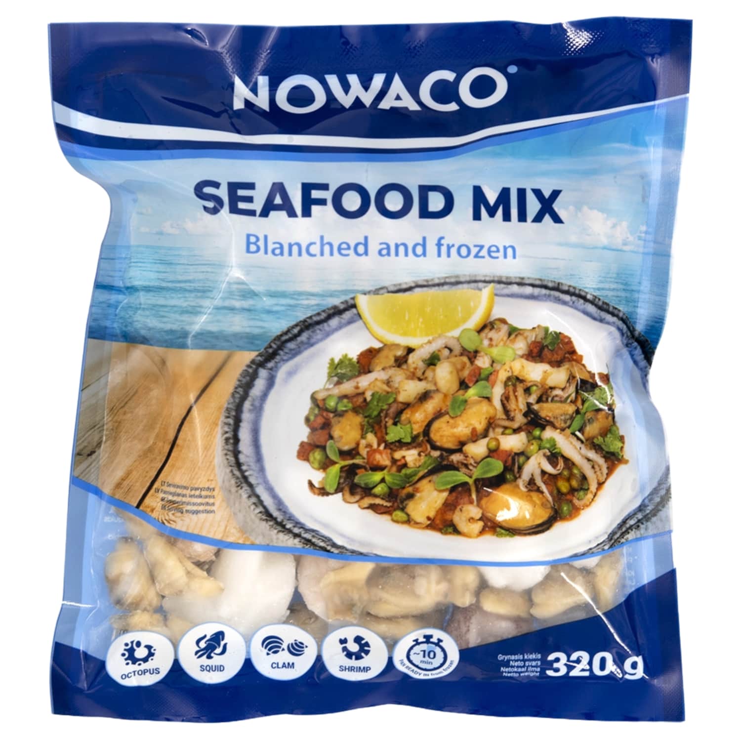 Замороженная смесь морепродуктов NOWACO