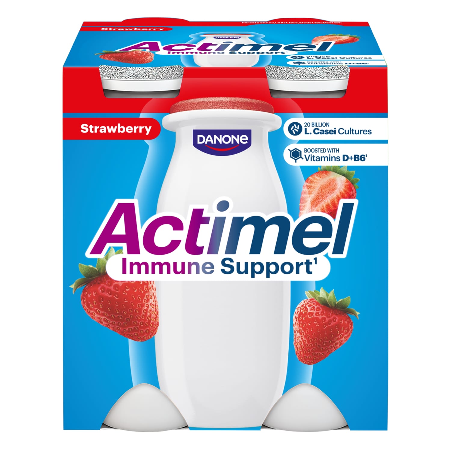Йогуртный напиток с клубникой ACTIMEL, 1,5%, 4x100г
