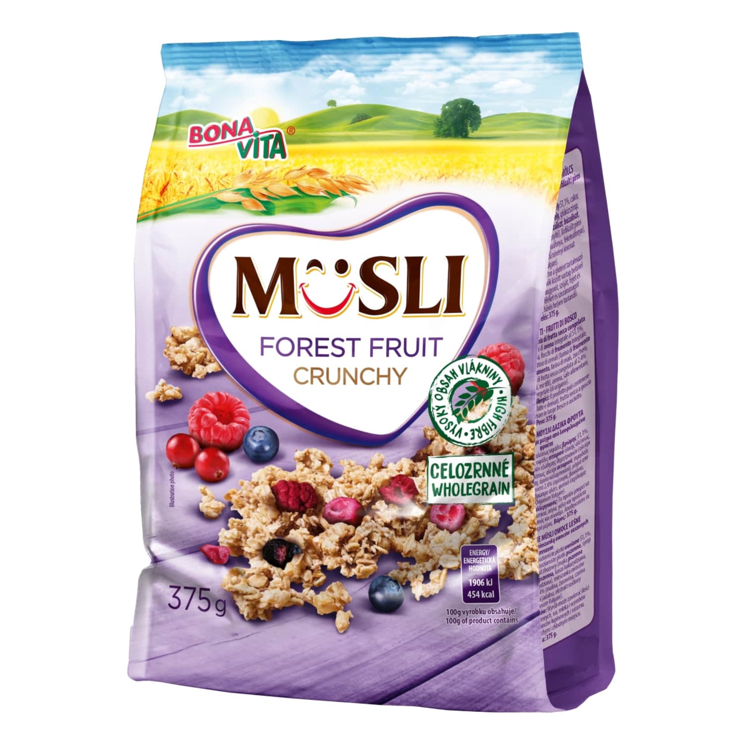 Cereal bars with forest berries BONA VITA, 375 g