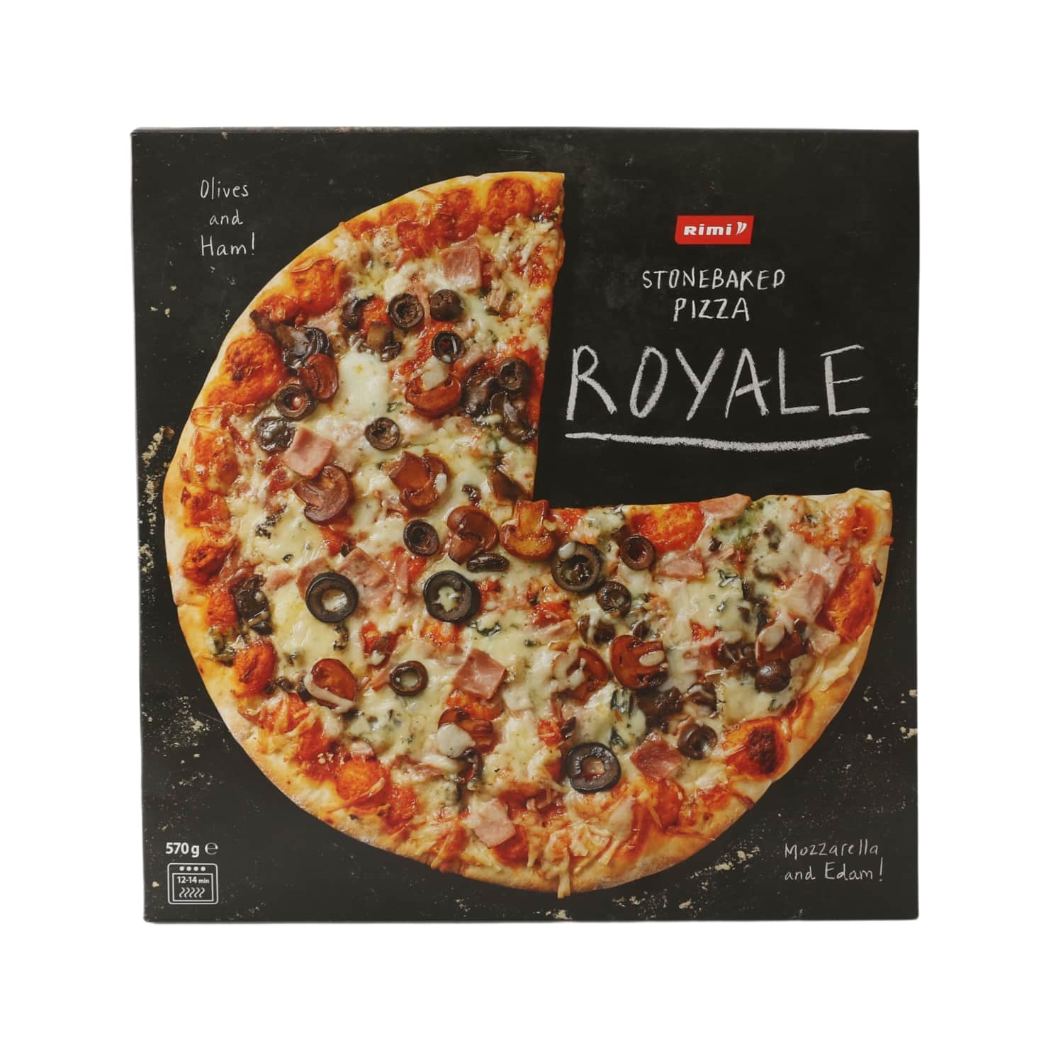Замороженная пицца с ветчиной, сыром, грибами RIMI ROYALE, 570 г