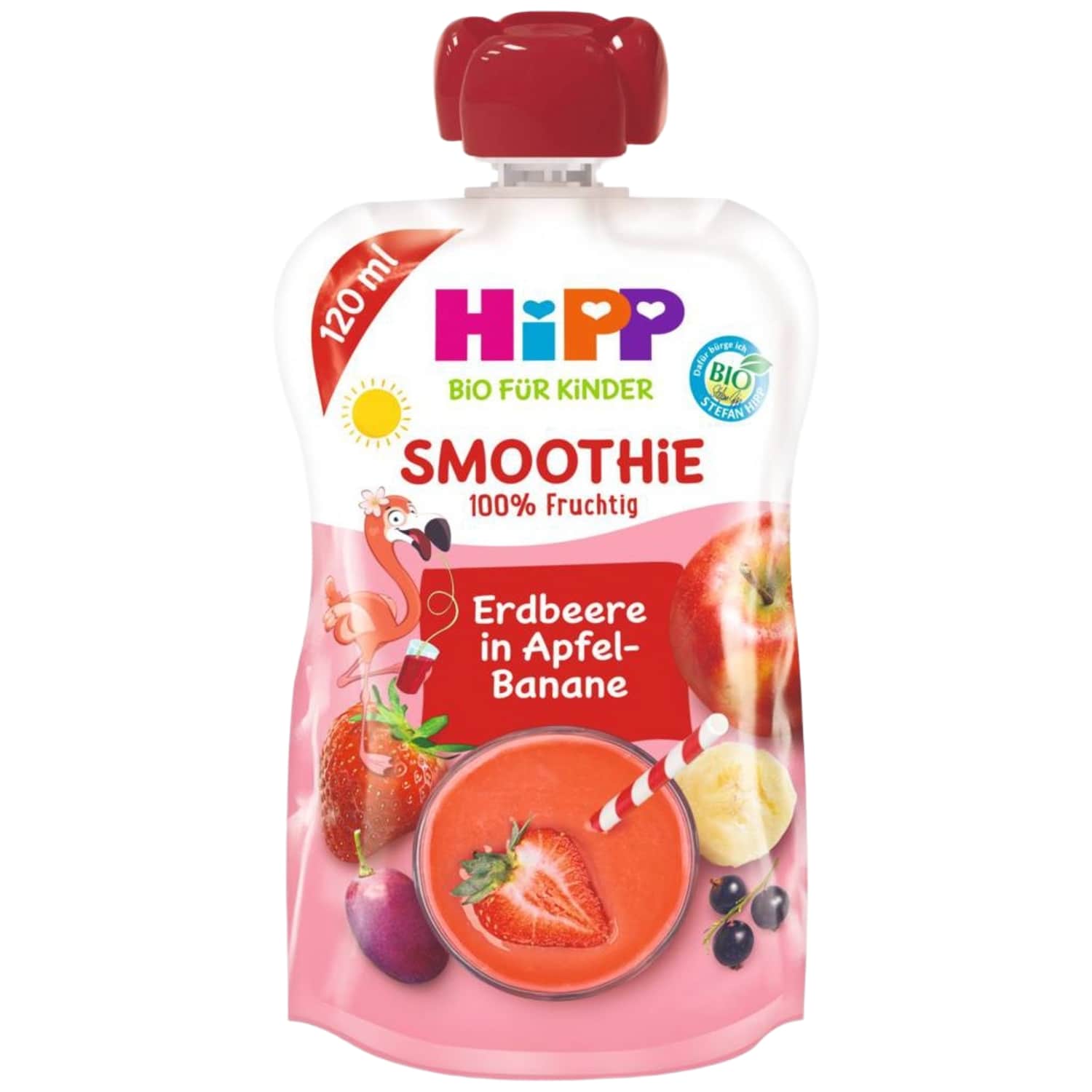 Ekol. apple, banana and berry puree HIPP, 120 ml