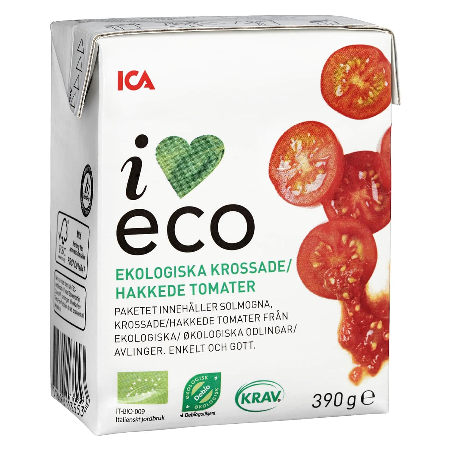 Sliced tomatoes I LOVE ECO, 390 g