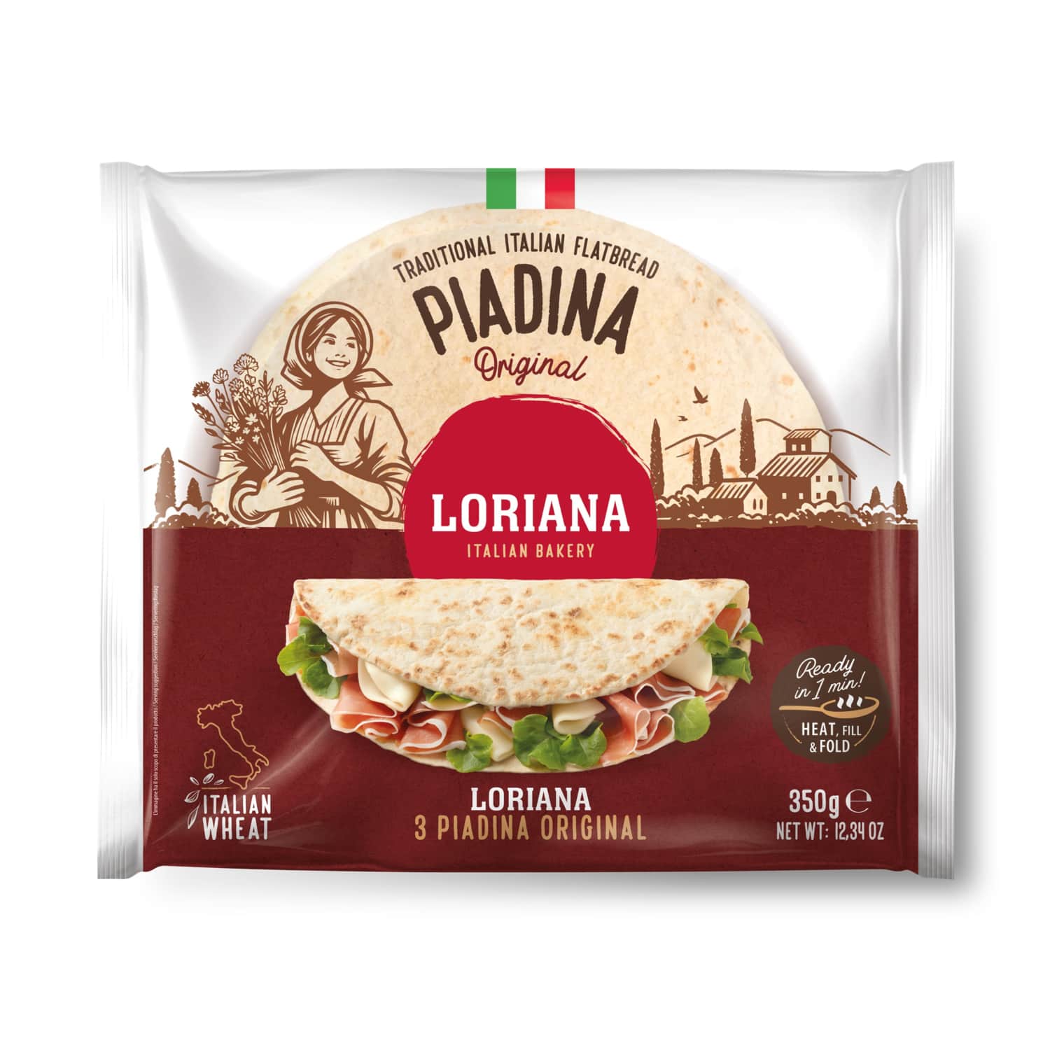 Itališka duona LORIANA PIADINA ORIGINAL, 350g