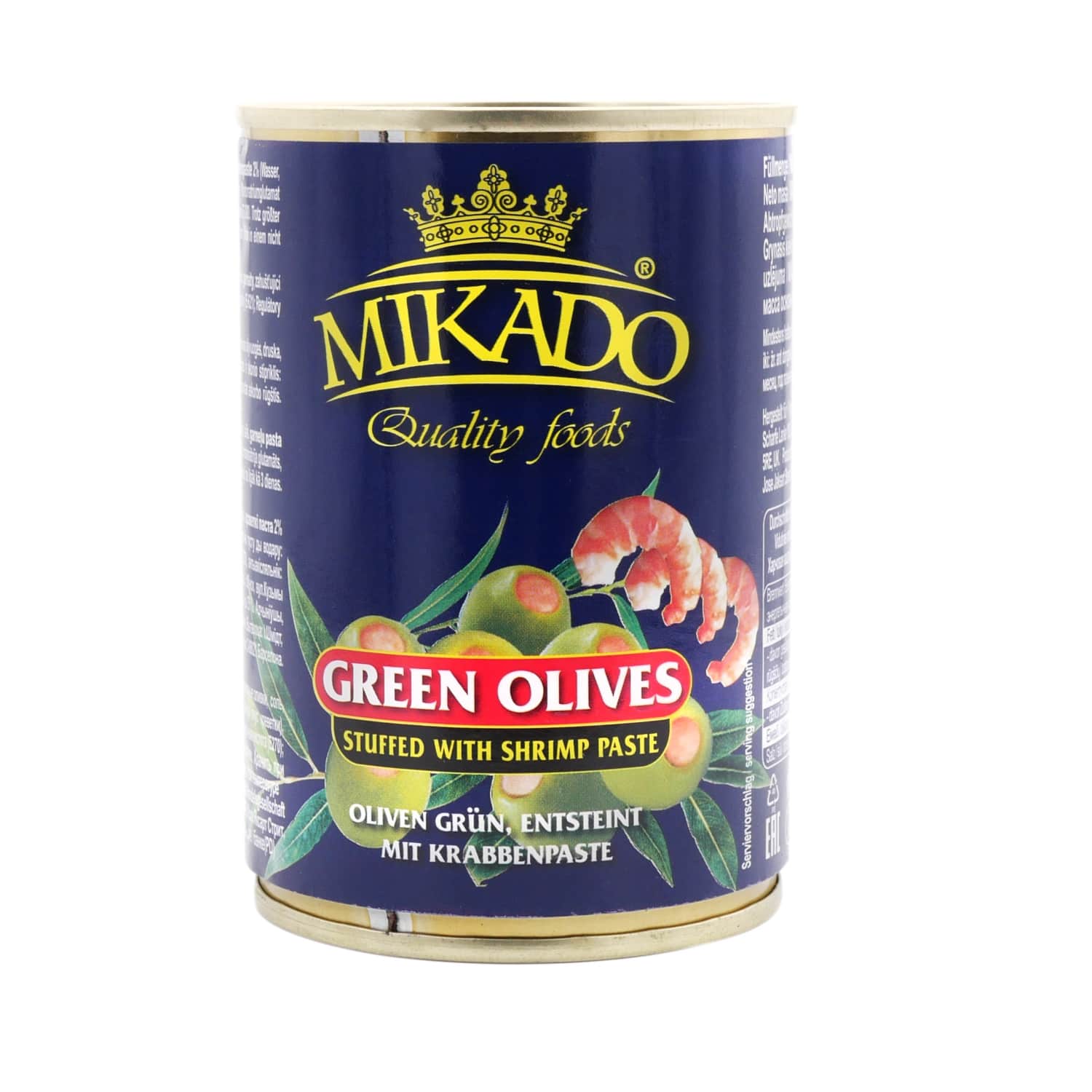 Оливки MIKADO с начинкой из креветок, 280 г / 90 г
