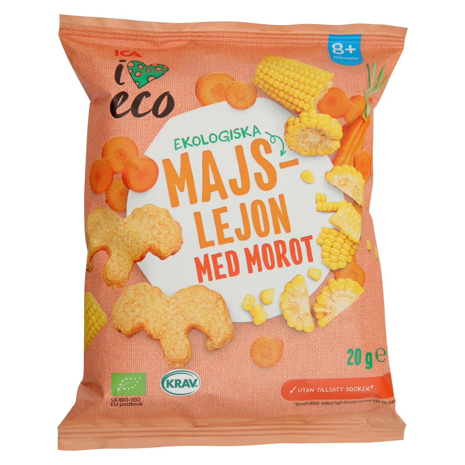 Ekol. corn with carrots I LOVE ECO, 20 g