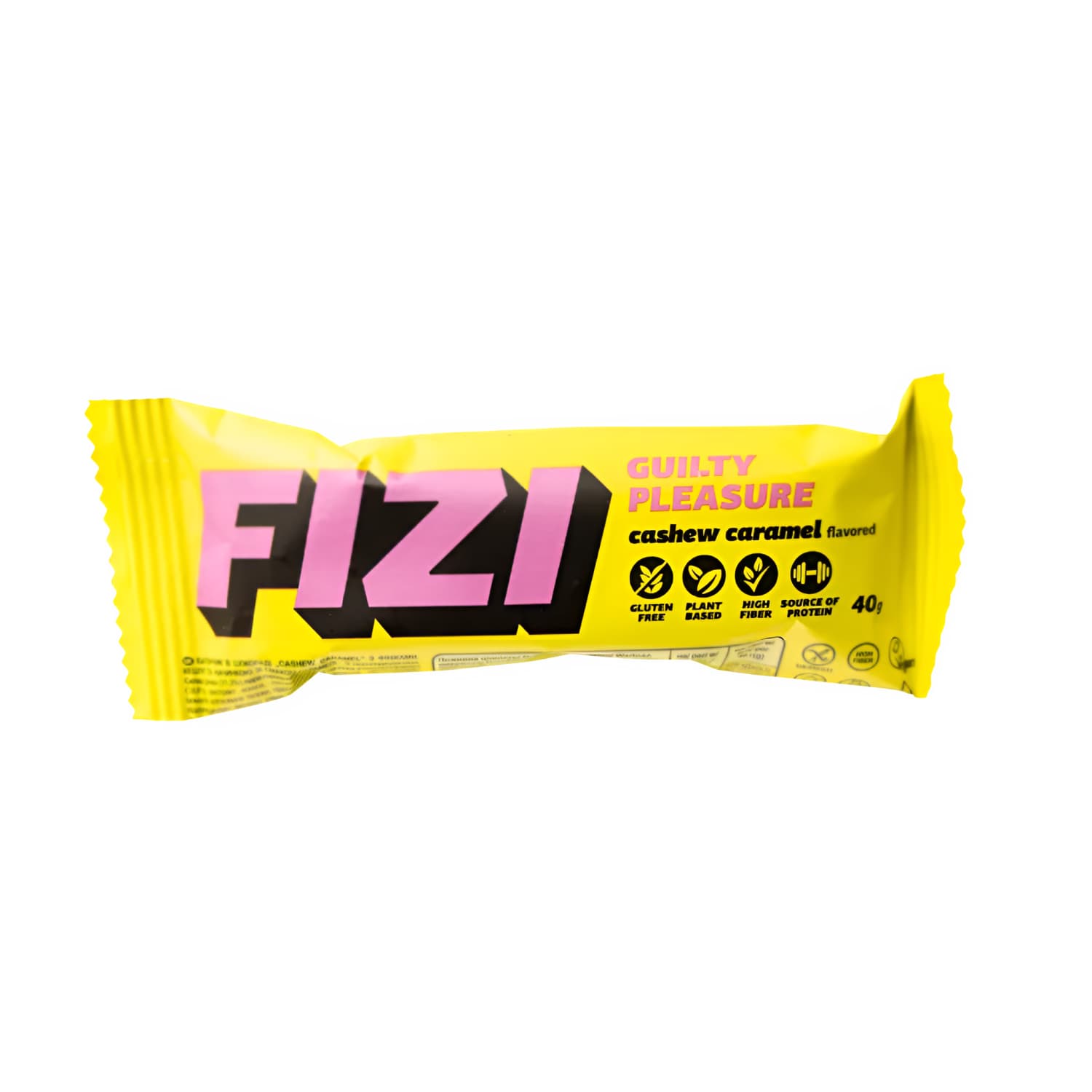 Batonėlis CASHEW CARAMEL FIZI, 40 g