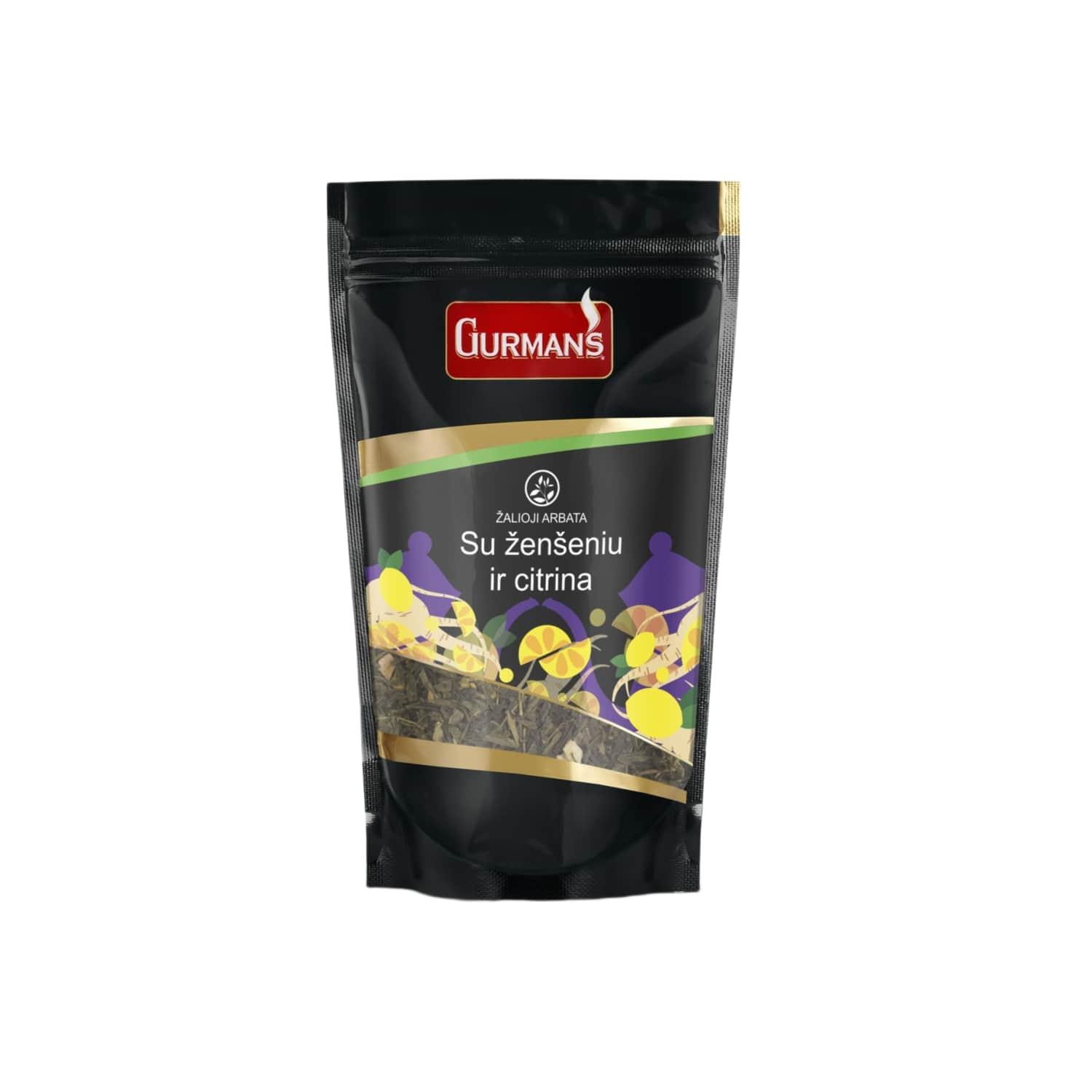 Green tea with ginseng, lemon GURMAN'S, 90 g