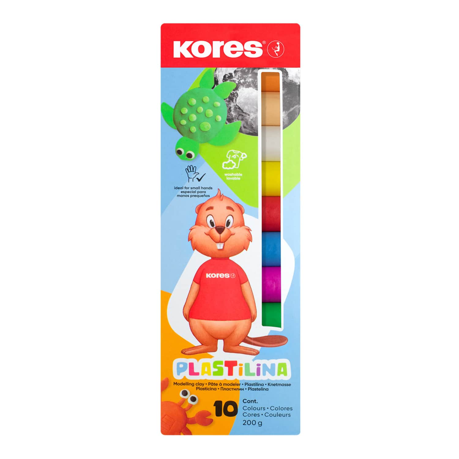 Plastilinas KORES, 10 spalvų po 20 g