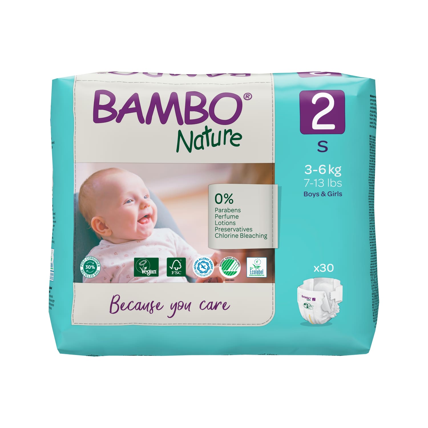 Sauskelnės BAMBO 2 3-6 kg, 30 vnt