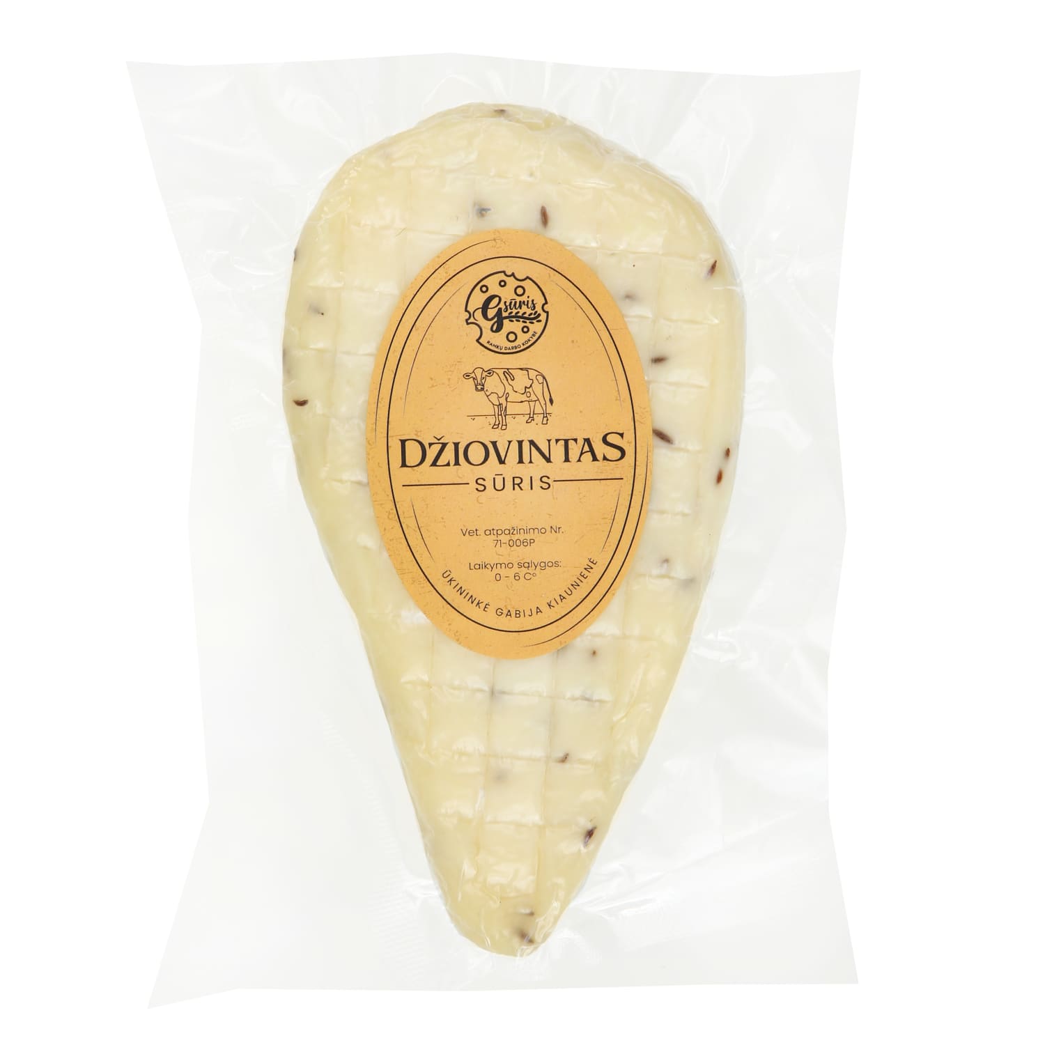 Sweet milk cheese with caraway GSŪRIS, 1 kg