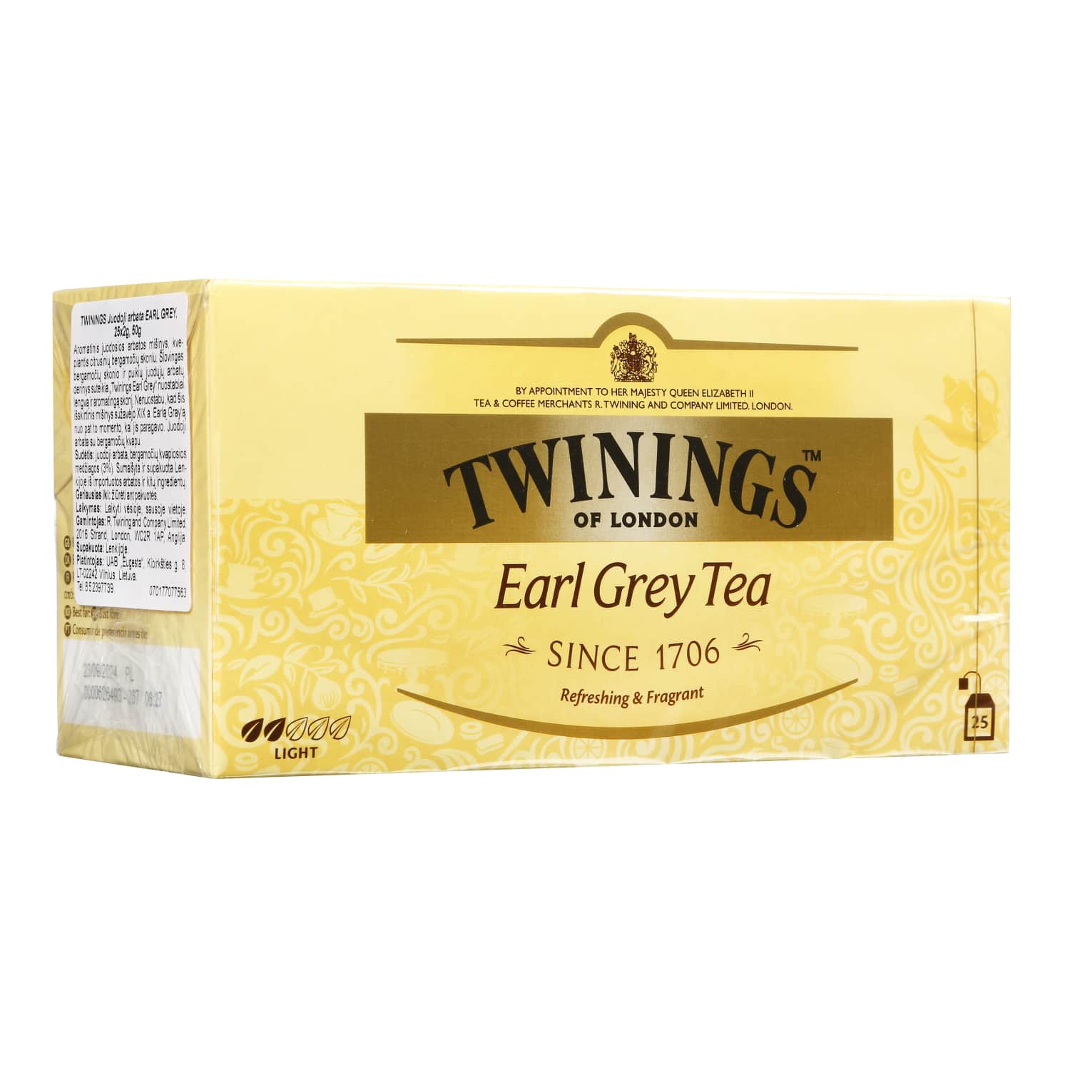 Чёрный чай TWININGS EARL GREY, 25 x 2 г