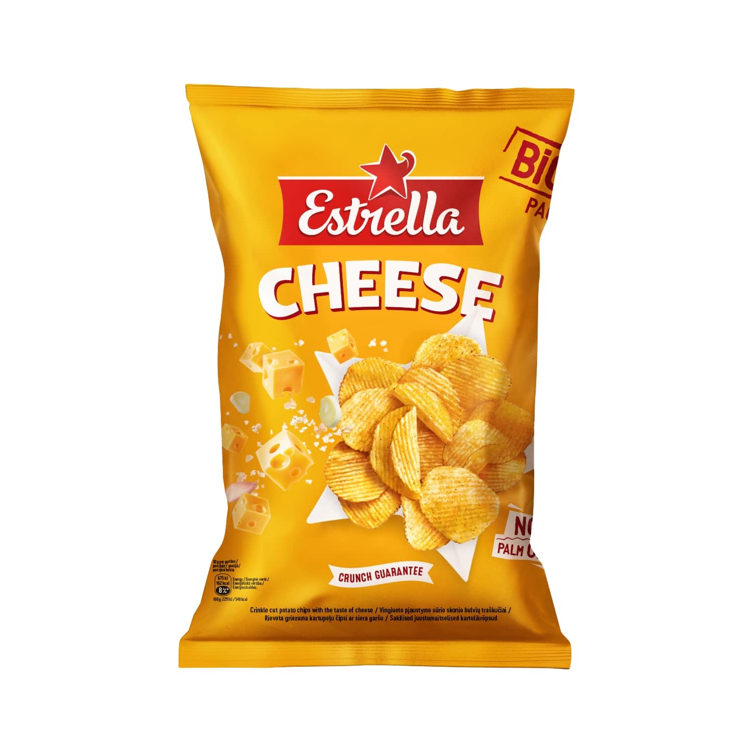 Vinegar flavored cheese potato chips ESTRELLA, 180g