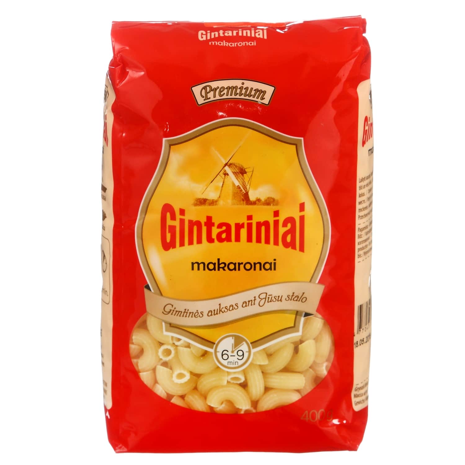 GINTARINIAI makaronai, rageliai, 400 g