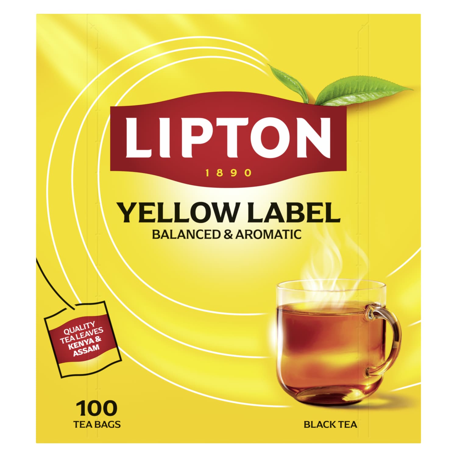 Чёрный чай LIPTON YELLOW LABEL, 100 шт.