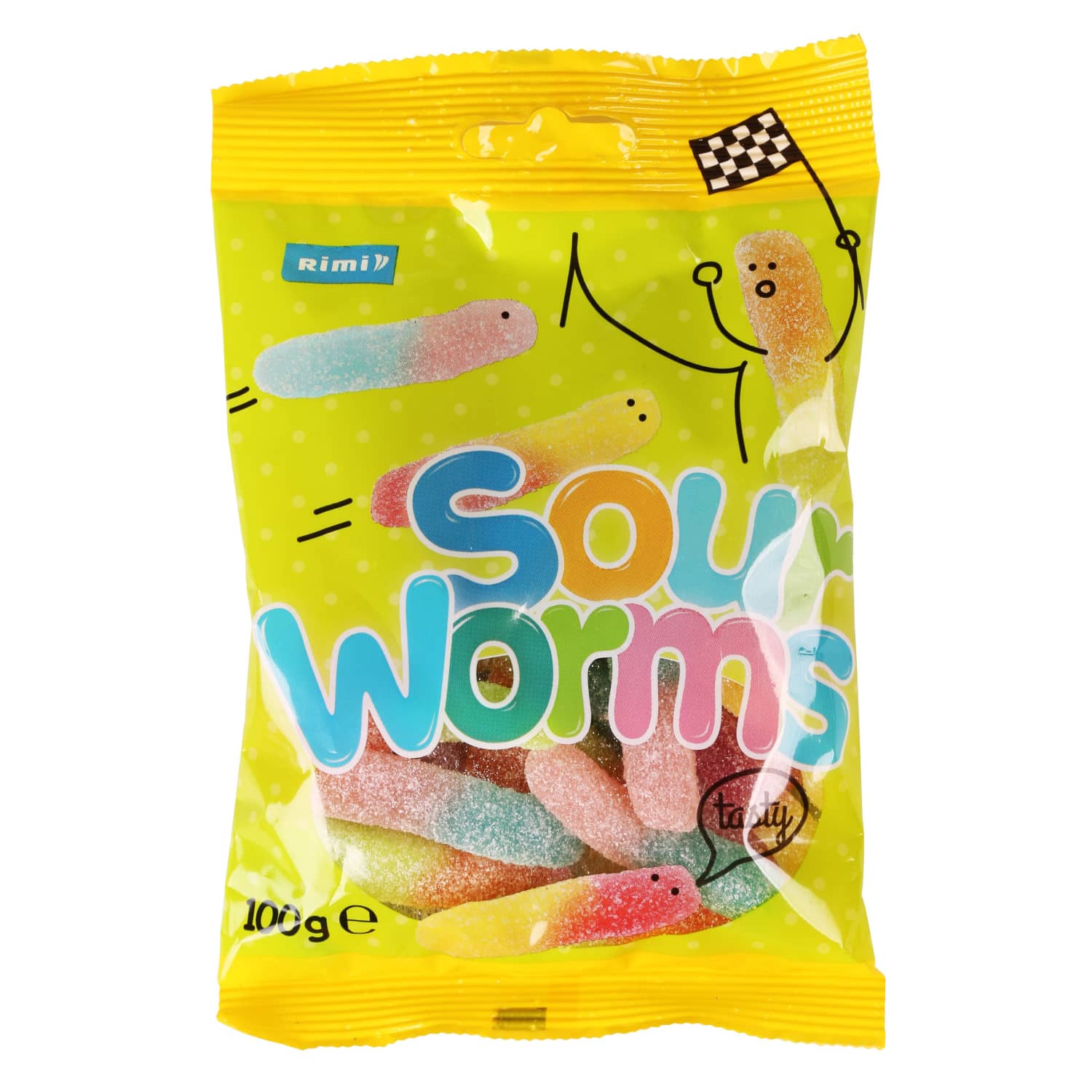 Jelly candies Sour worms RIMI, 100 g