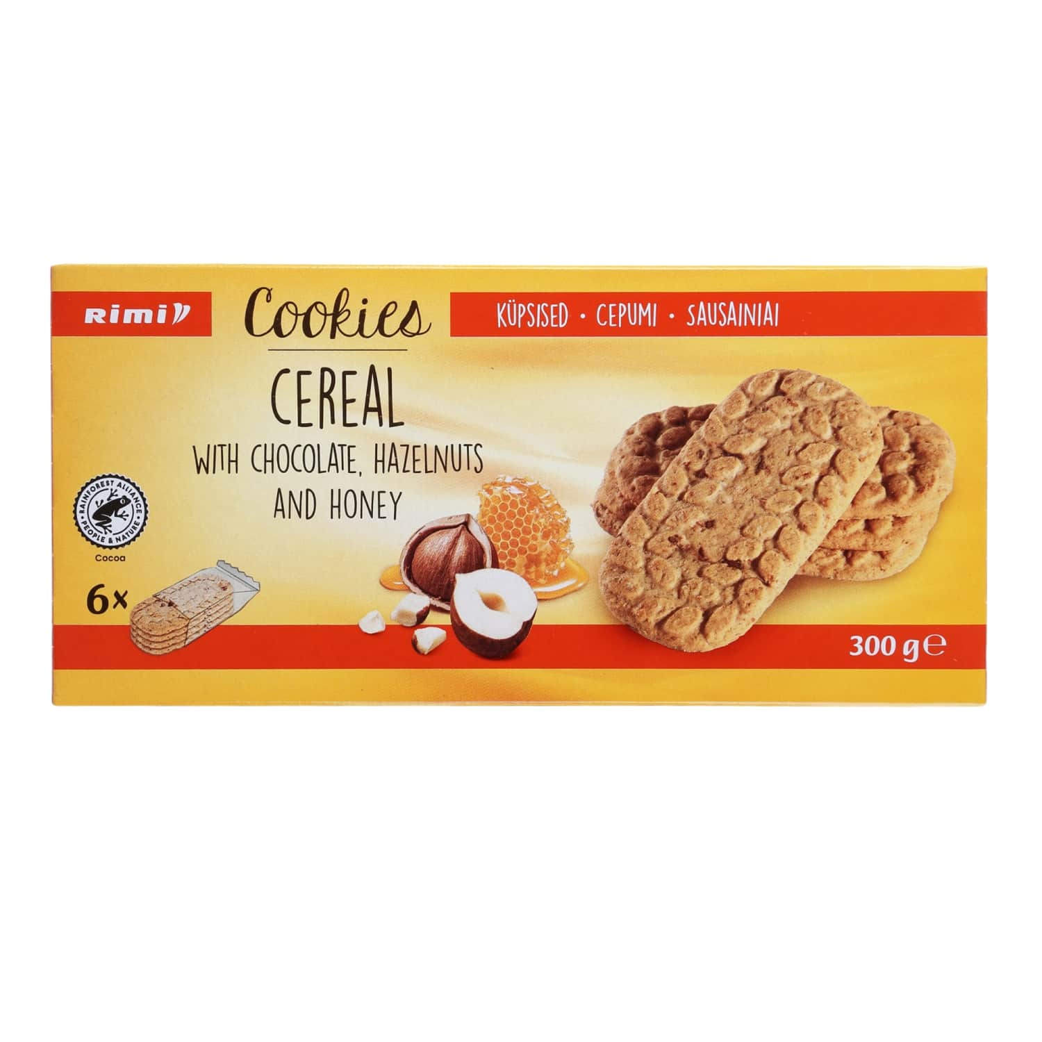 Grain cookies with chocolate nuts RIMI, 300 g