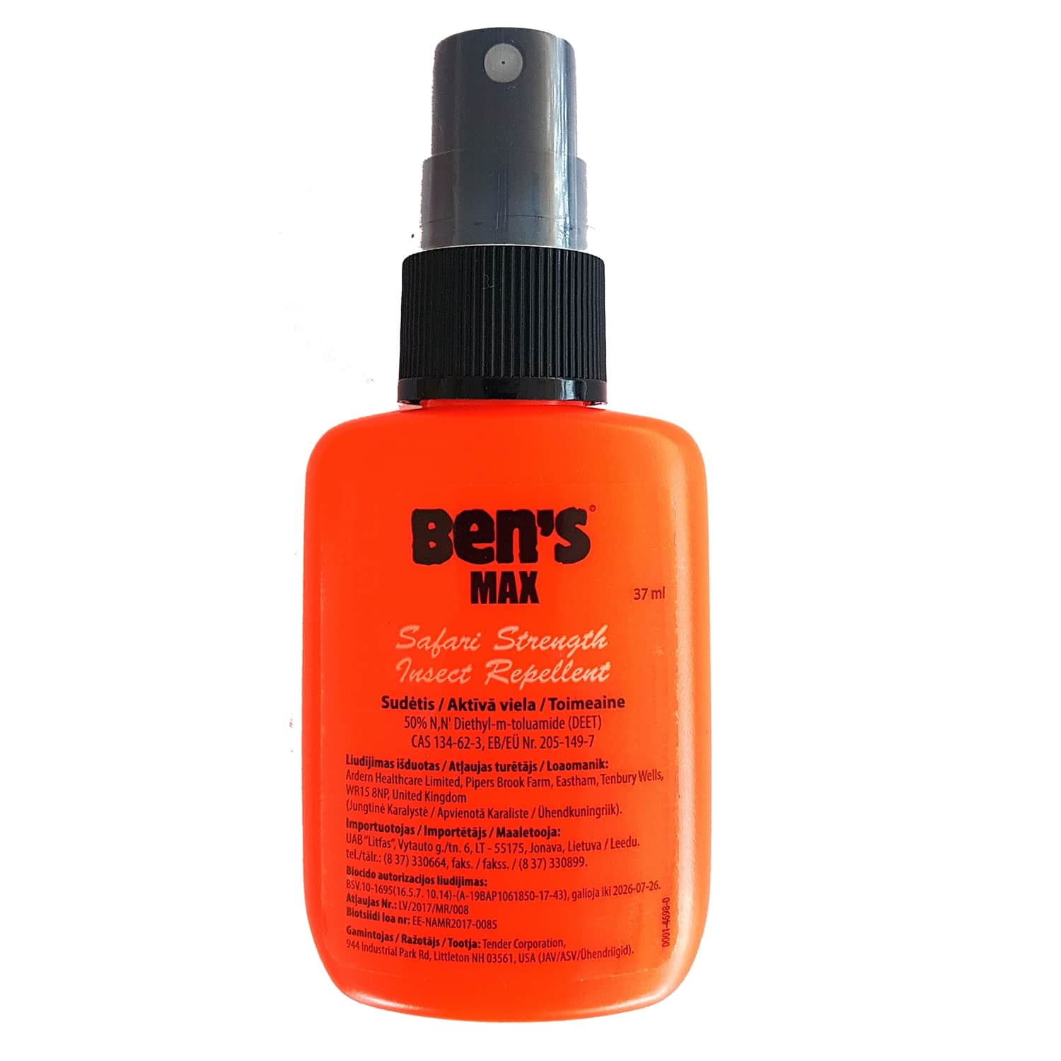 Repellent against mosquitoes and ticks BEN'S MAX, 37 ml
