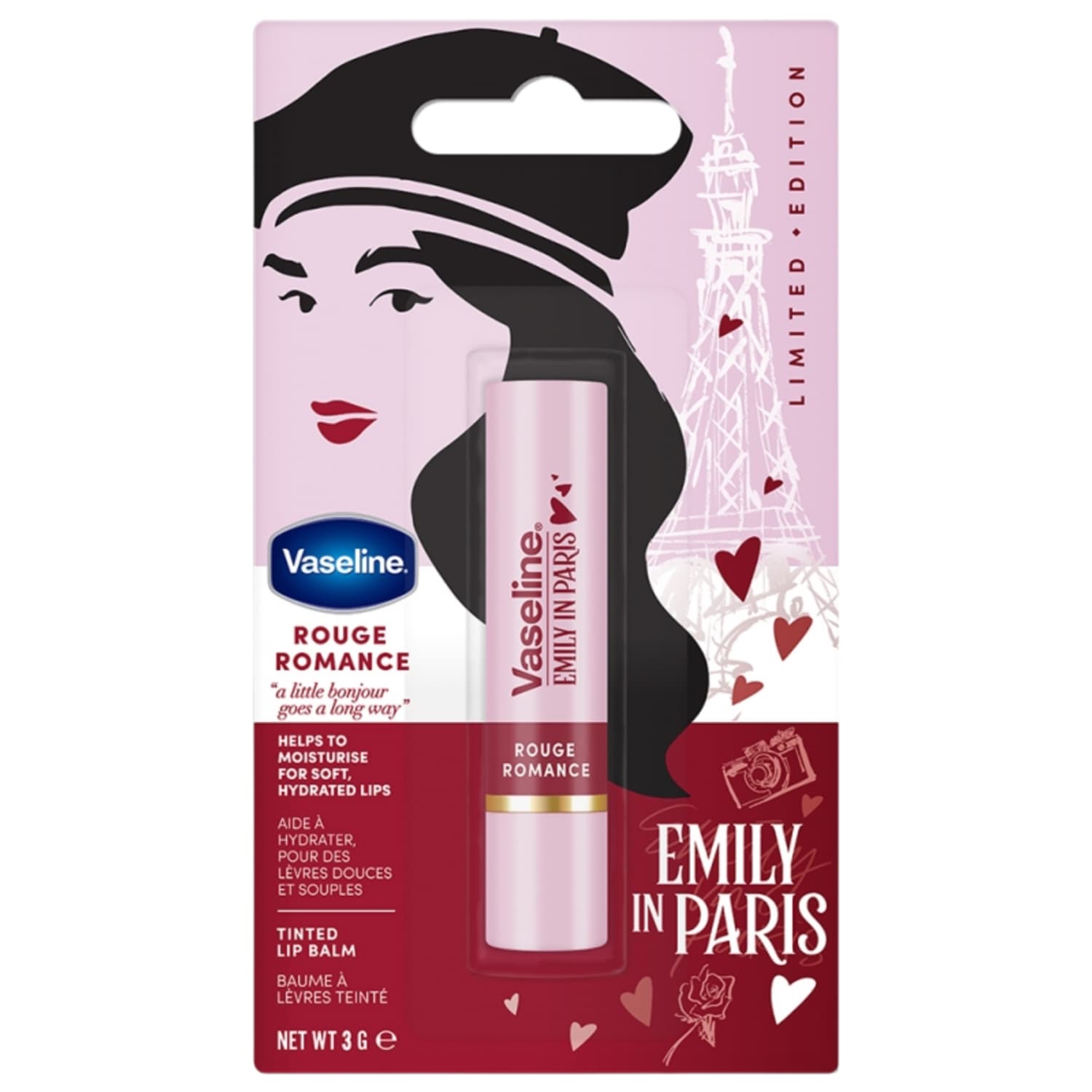 Lūpų balzamas VASELINE EIP ROUGE ROMANCE, 3 g
