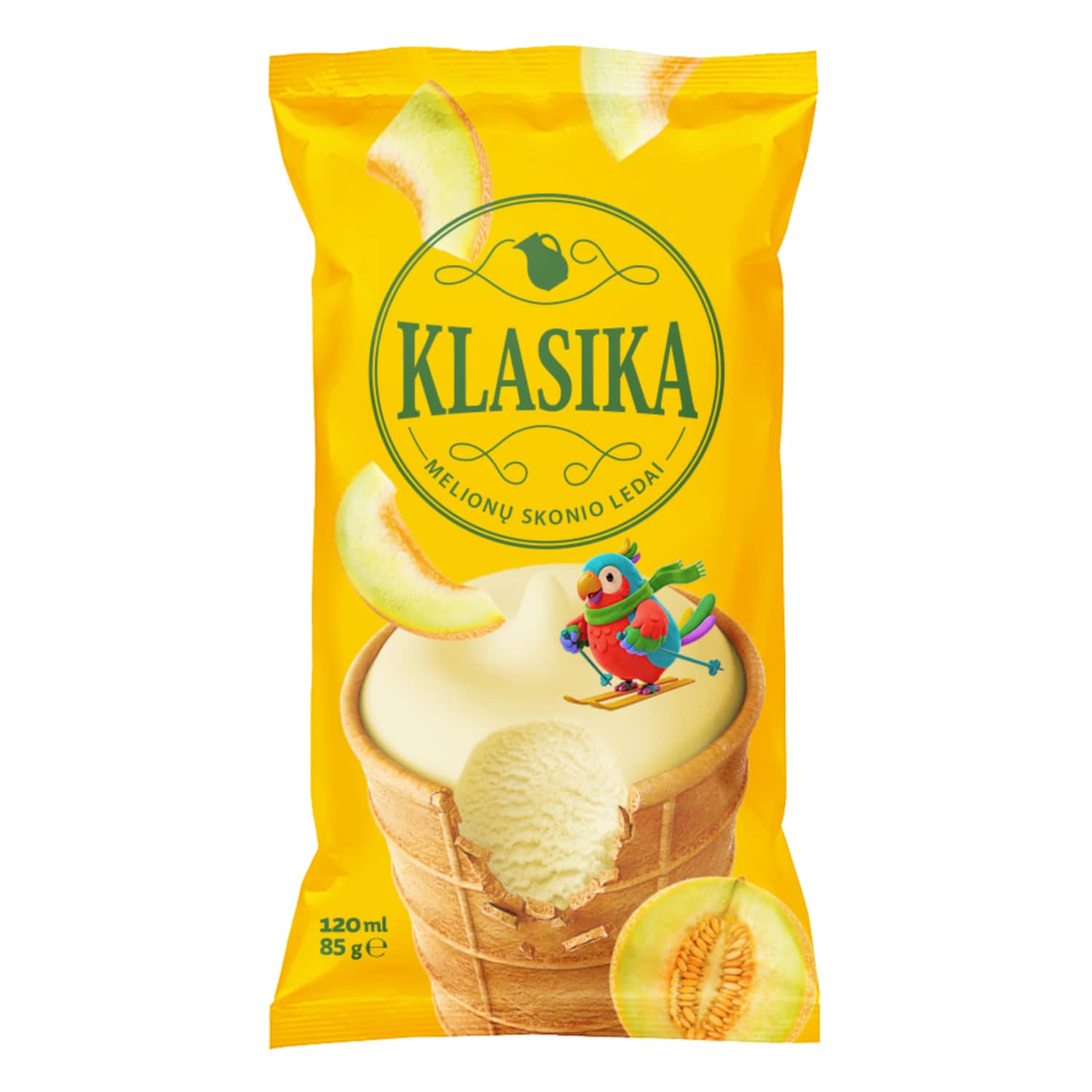 Съедобный пломбир KLASIKA, молочный вкус 85 г / 120 мл