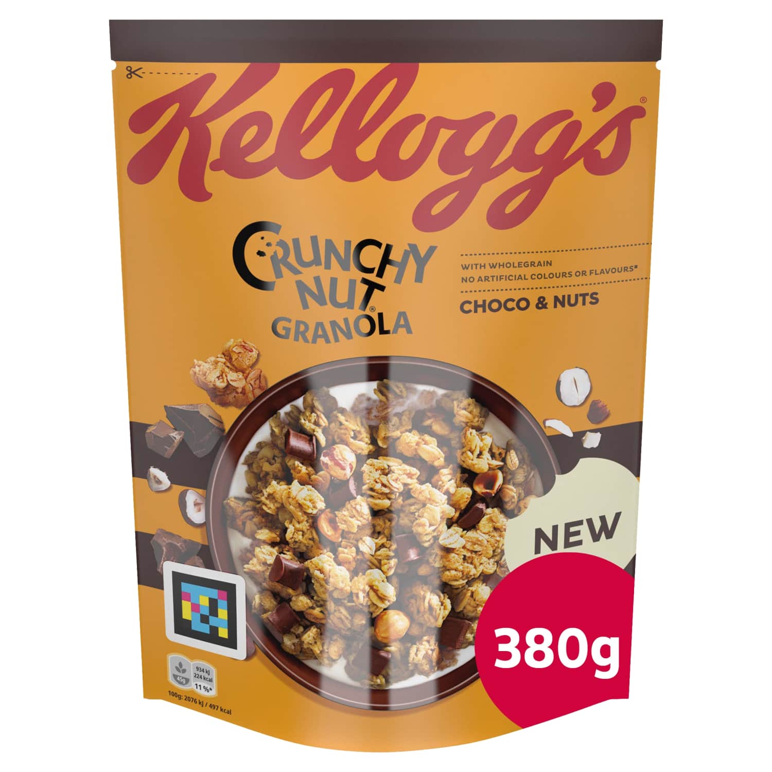 Злаки KELLOGG'S CRUNCHY NUT GR.CHOCO, 380 г
